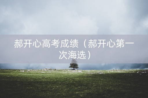 郝开心高考成绩（郝开心第一次海选）