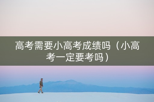 高考需要小高考成绩吗（小高考一定要考吗）