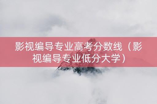 影视编导专业高考分数线（影视编导专业低分大学）