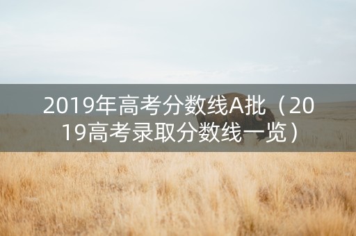 2019年高考分数线A批（2019高考录取分数线一览）