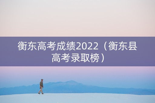 衡东高考成绩2022（衡东县高考录取榜）