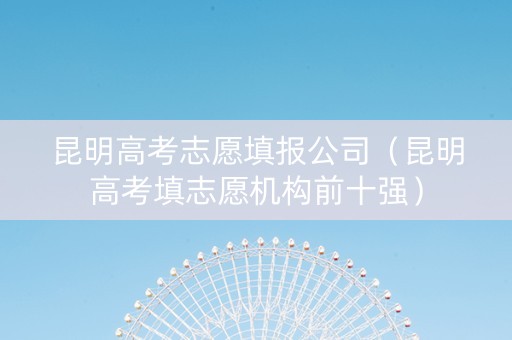 昆明高考志愿填报公司（昆明高考填志愿机构前十强）
