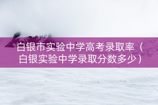 白银市实验中学高考录取率（白银实验中学录取分数多少）
