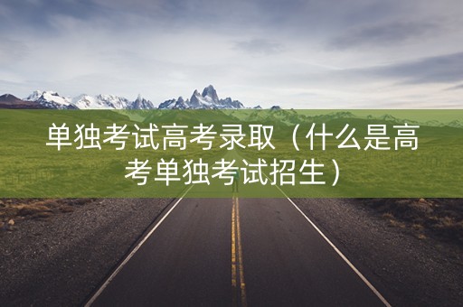 单独考试高考录取（什么是高考单独考试招生）