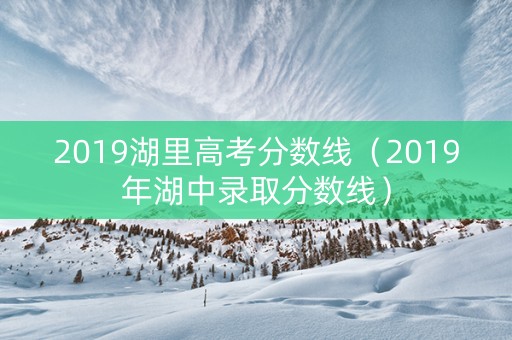 2019湖里高考分数线（2019年湖中录取分数线）