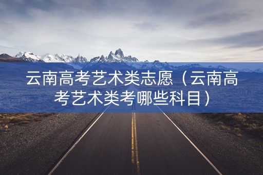 云南高考艺术类志愿（云南高考艺术类考哪些科目）