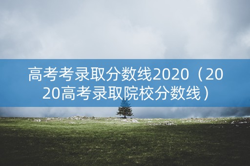 高考考录取分数线2020（2020高考录取院校分数线）