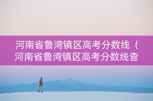 河南省鲁湾镇区高考分数线（河南省鲁湾镇区高考分数线查询）
