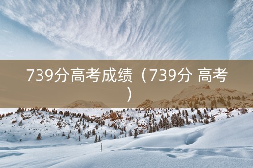 739分高考成绩（739分 高考）