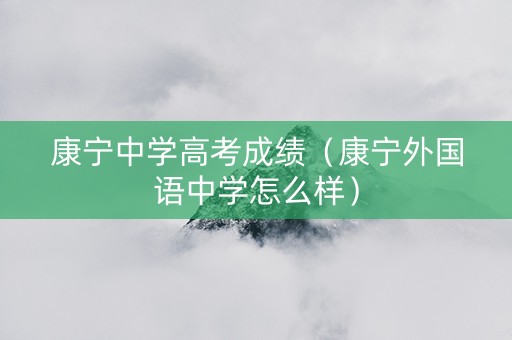 康宁中学高考成绩（康宁外国语中学怎么样）