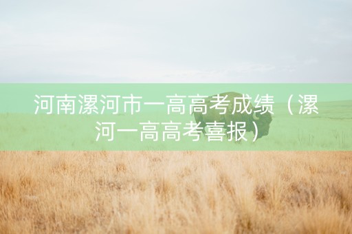 河南漯河市一高高考成绩（漯河一高高考喜报）