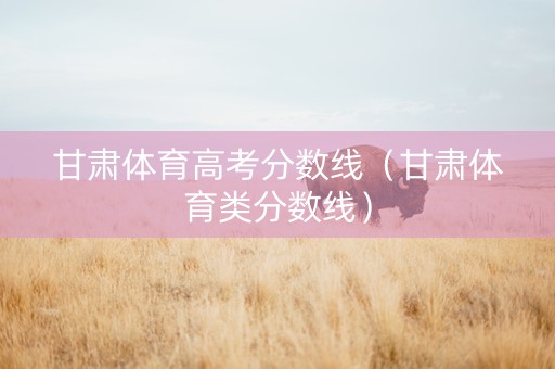 甘肃体育高考分数线（甘肃体育类分数线）
