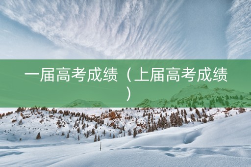 一届高考成绩（上届高考成绩）