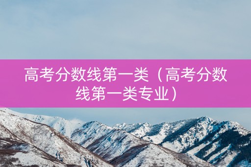 高考分数线第一类（高考分数线第一类专业）