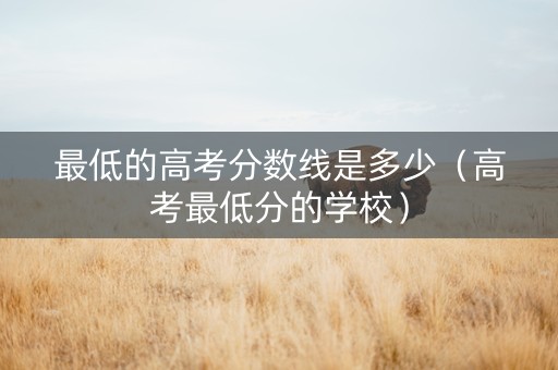 最低的高考分数线是多少（高考最低分的学校）