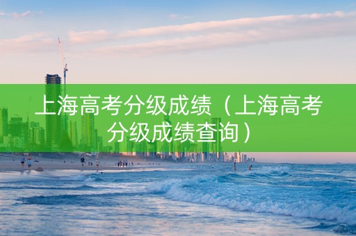 上海高考分级成绩（上海高考分级成绩查询）