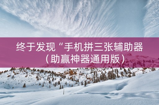 终于发现“手机拼三张辅助器（助赢神器通用版）