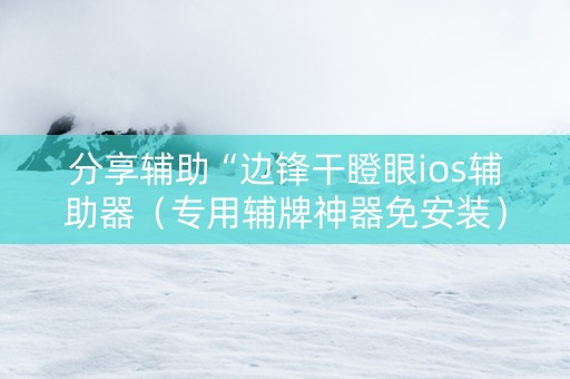 分享辅助“边锋干瞪眼ios辅助器（专用辅牌神器免安装）