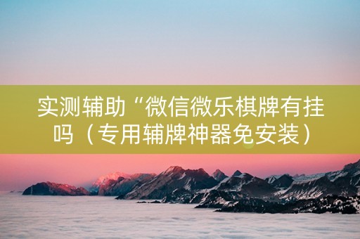 实测辅助“微信微乐棋牌有挂吗（专用辅牌神器免安装）