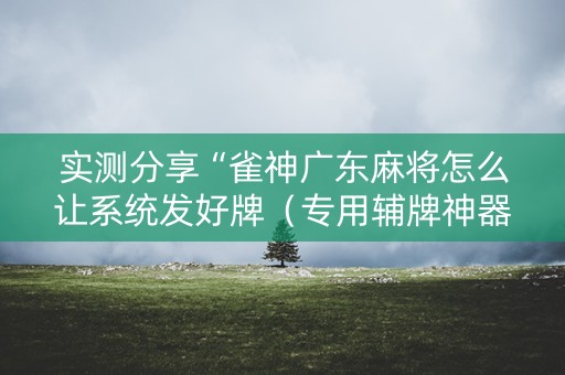 实测分享“雀神广东麻将怎么让系统发好牌（专用辅牌神器免安装）