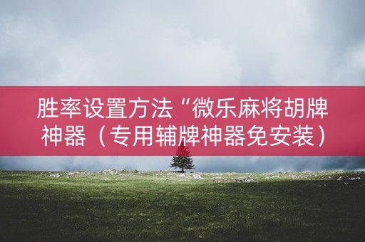 胜率设置方法“微乐麻将胡牌神器（专用辅牌神器免安装）