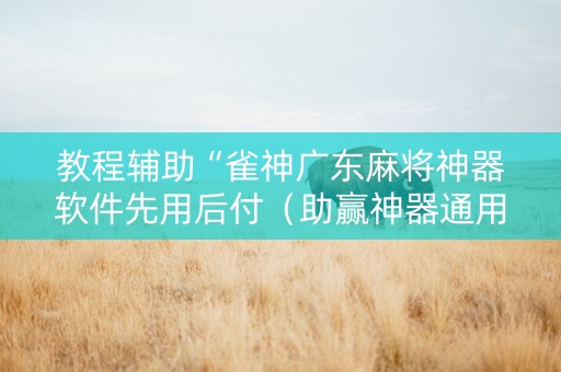 教程辅助“雀神广东麻将神器软件先用后付（助赢神器通用版）