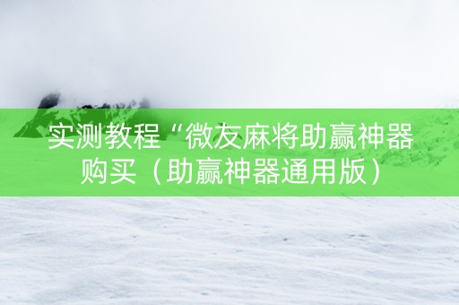 实测教程“微友麻将助赢神器购买（助赢神器通用版）