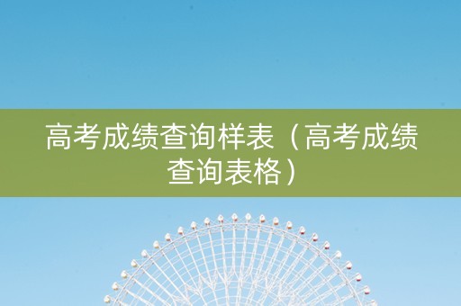 高考成绩查询样表（高考成绩查询表格）