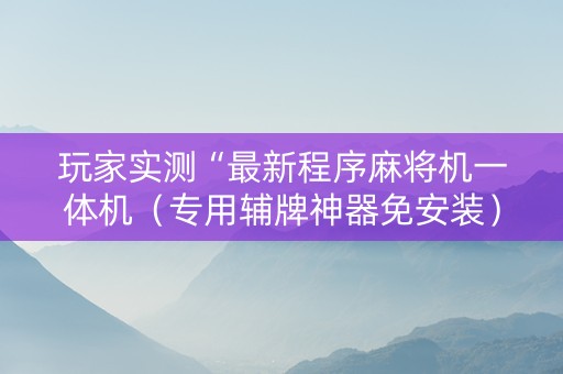 玩家实测“最新程序麻将机一体机（专用辅牌神器免安装）