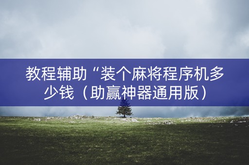 教程辅助“装个麻将程序机多少钱（助赢神器通用版）