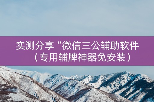 实测分享“微信三公辅助软件（专用辅牌神器免安装）