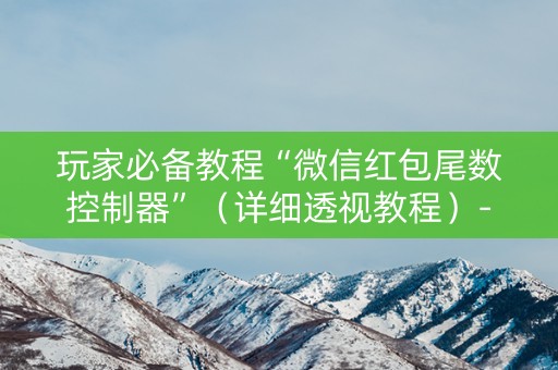 玩家必备教程“微信红包尾数控制器”（详细透视教程）-哔哩哔哩