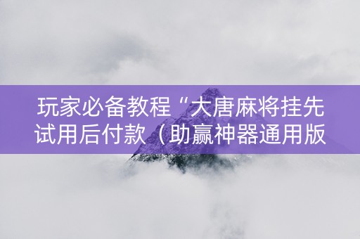玩家必备教程“大唐麻将挂先试用后付款（助赢神器通用版）