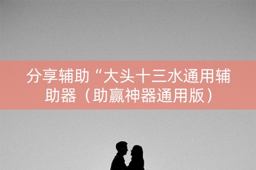 分享辅助“大头十三水通用辅助器（助赢神器通用版）