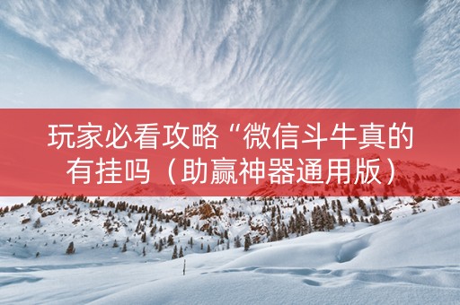 玩家必看攻略“微信斗牛真的有挂吗（助赢神器通用版）