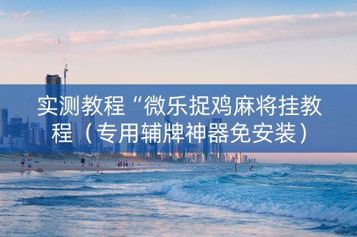 实测教程“微乐捉鸡麻将挂教程（专用辅牌神器免安装）