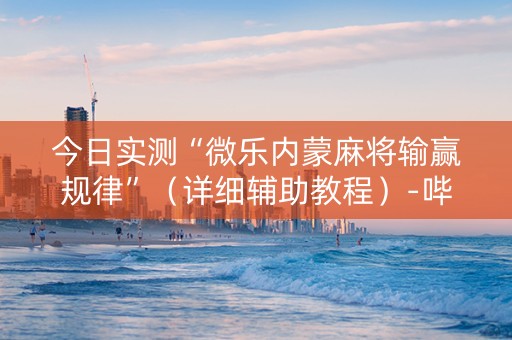 今日实测“微乐内蒙麻将输赢规律”（详细辅助教程）-哔哩哔哩