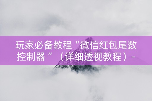 玩家必备教程“微信红包尾数控制器 ”（详细透视教程）-哔哩哔哩
