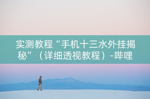 实测教程“手机十三水外挂揭秘”（详细透视教程）-哔哩哔哩