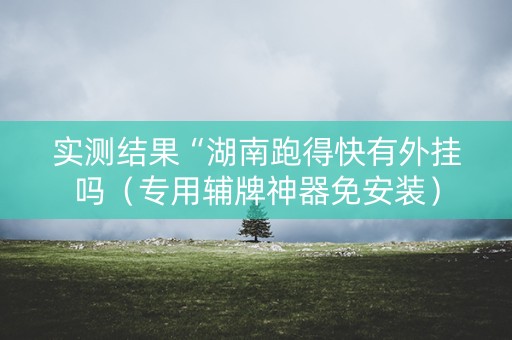 实测结果“湖南跑得快有外挂吗（专用辅牌神器免安装）