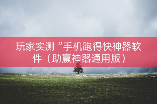 玩家实测“手机跑得快神器软件（助赢神器通用版）