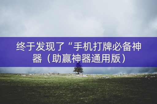 终于发现了“手机打牌必备神器（助赢神器通用版）