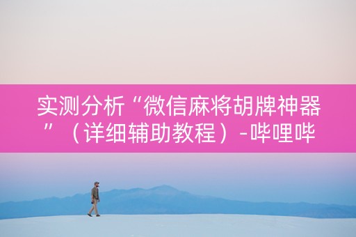 实测分析“微信麻将胡牌神器”（详细辅助教程）-哔哩哔哩