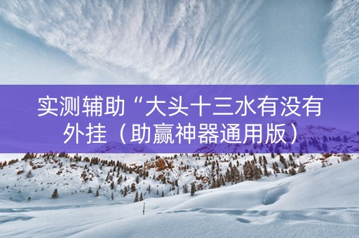 实测辅助“大头十三水有没有外挂（助赢神器通用版）