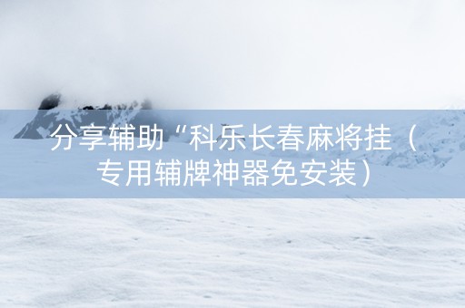 分享辅助“科乐长春麻将挂（专用辅牌神器免安装）