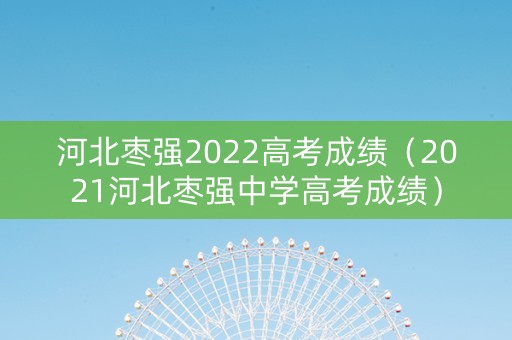 河北枣强2022高考成绩（2021河北枣强中学高考成绩）
