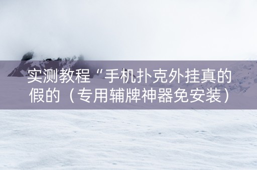 实测教程“手机扑克外挂真的假的（专用辅牌神器免安装）
