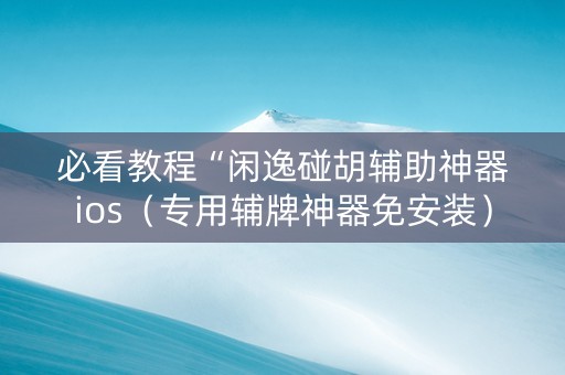 必看教程“闲逸碰胡辅助神器ios（专用辅牌神器免安装）