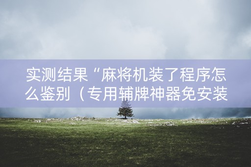 实测结果“麻将机装了程序怎么鉴别（专用辅牌神器免安装）