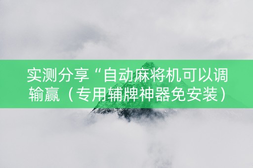 实测分享“自动麻将机可以调输赢（专用辅牌神器免安装）